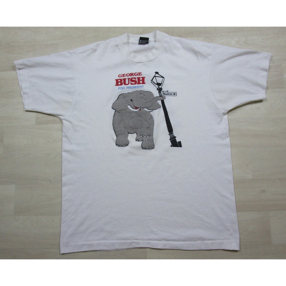 Vintage 1988 George‎ H.W. Bush New Orleans Campaign T-Shirt (XL) Single Stitch